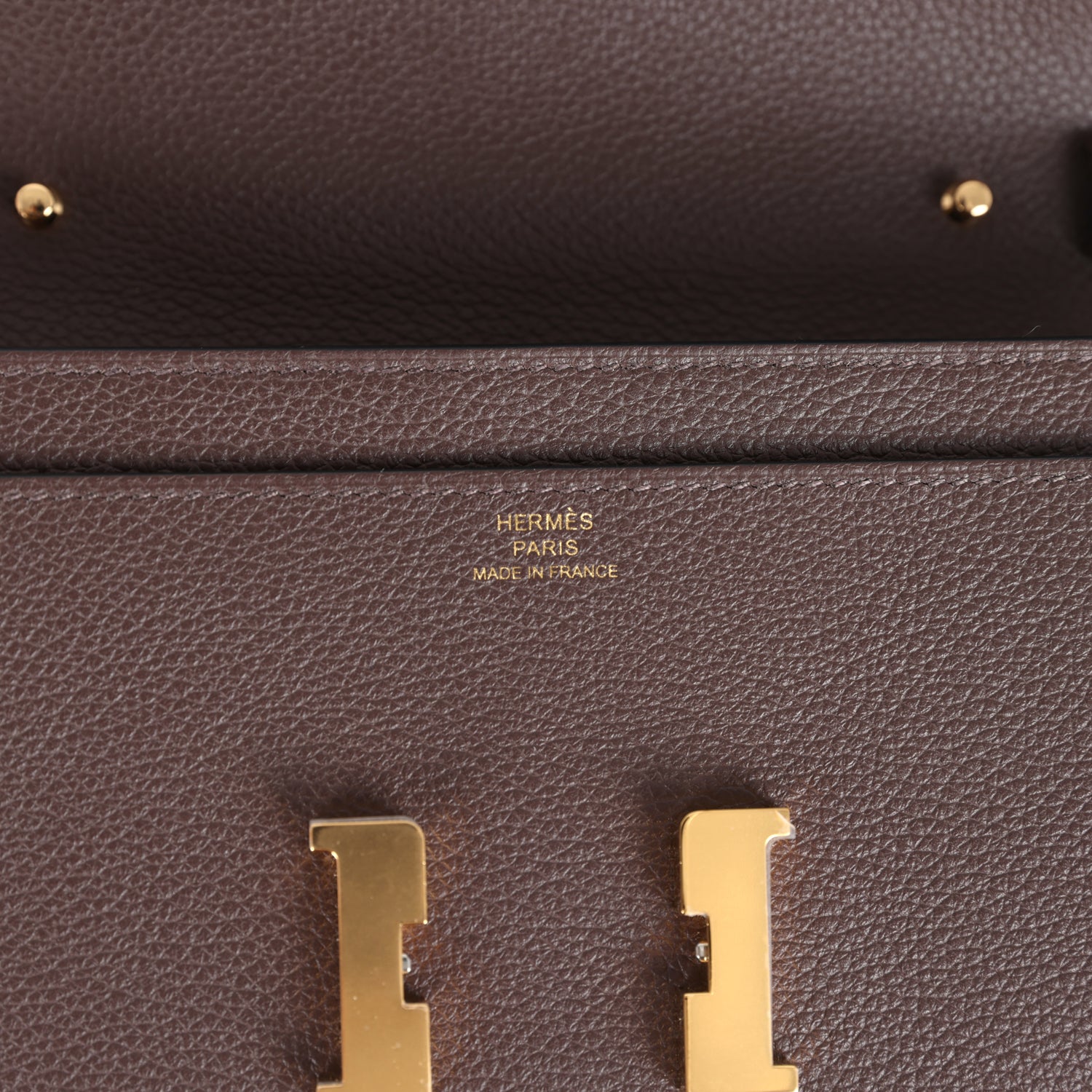 Hermes Constance Wallet To Go  Moka Evercolor Gold Hardware