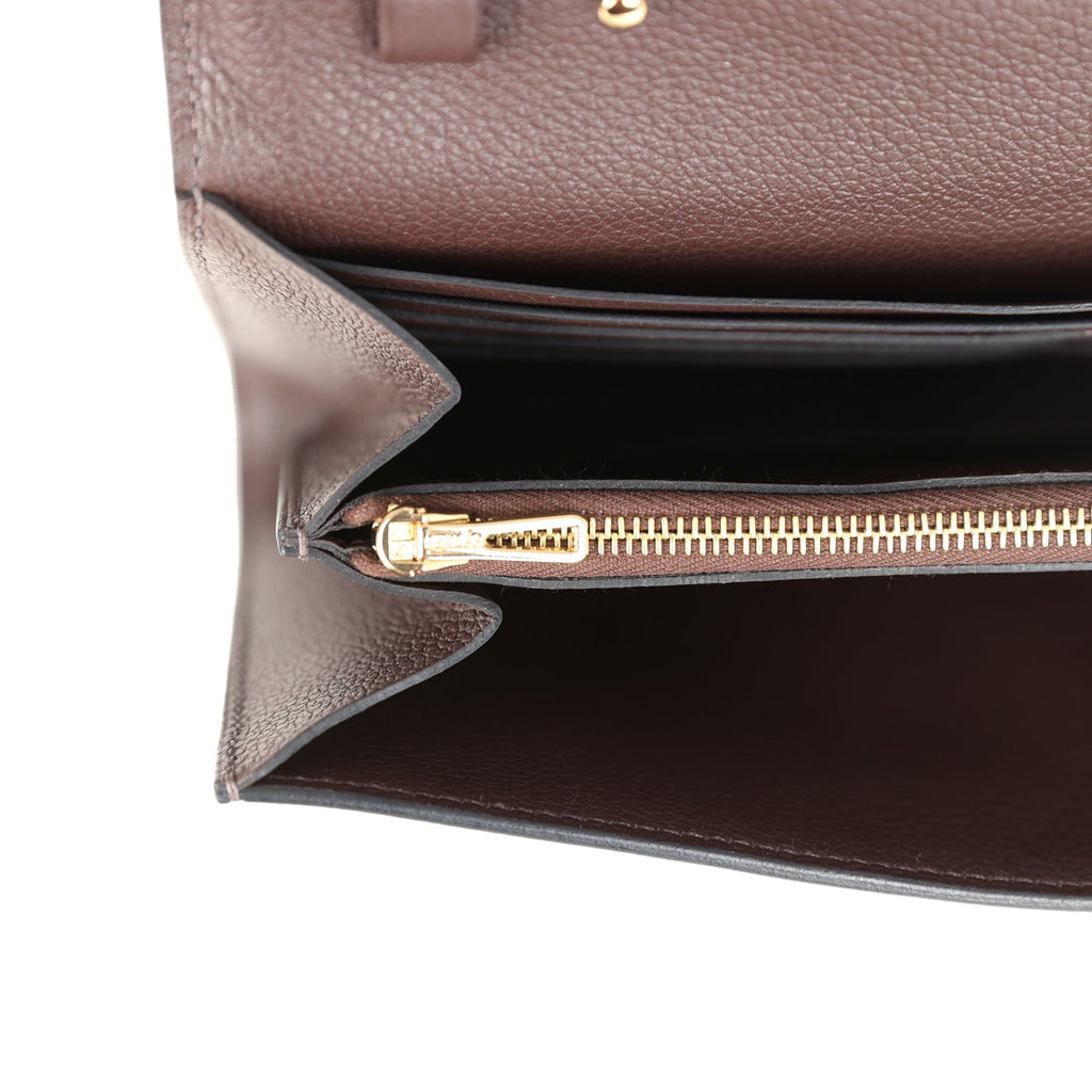 Hermes Constance Wallet To Go  Moka Evercolor Gold Hardware