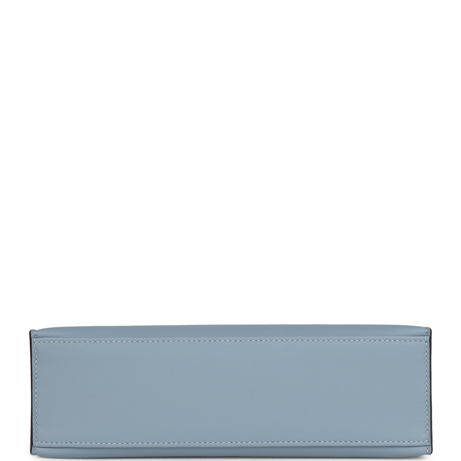 Hermes Kelly Pochette Bleu Lin Swift Palladium Hardware