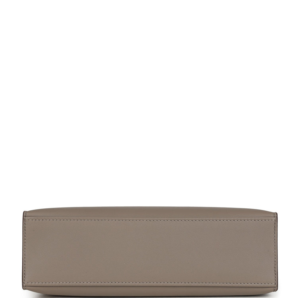 Hermes Special Order (HSS) Kelly Pochette Gris Asphalt and Beton Swift Rose Gold Hardware