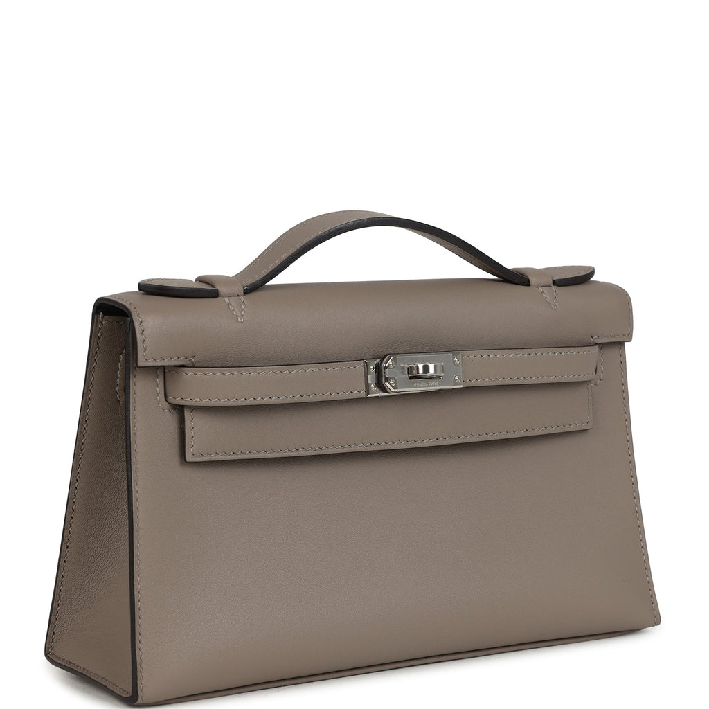 Hermes Special Order (HSS) Kelly Pochette Gris Asphalte Verso Swift Palladium Hardware Payment 1  for JJ ONLY