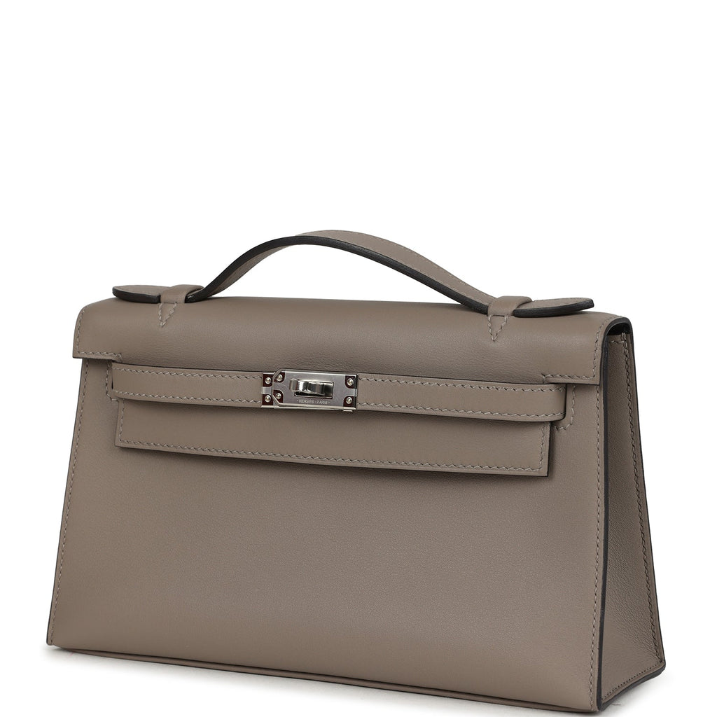 Hermes Special Order (HSS) Kelly Pochette Gris Asphalte Verso Swift Palladium Hardware Payment 1  for JJ ONLY