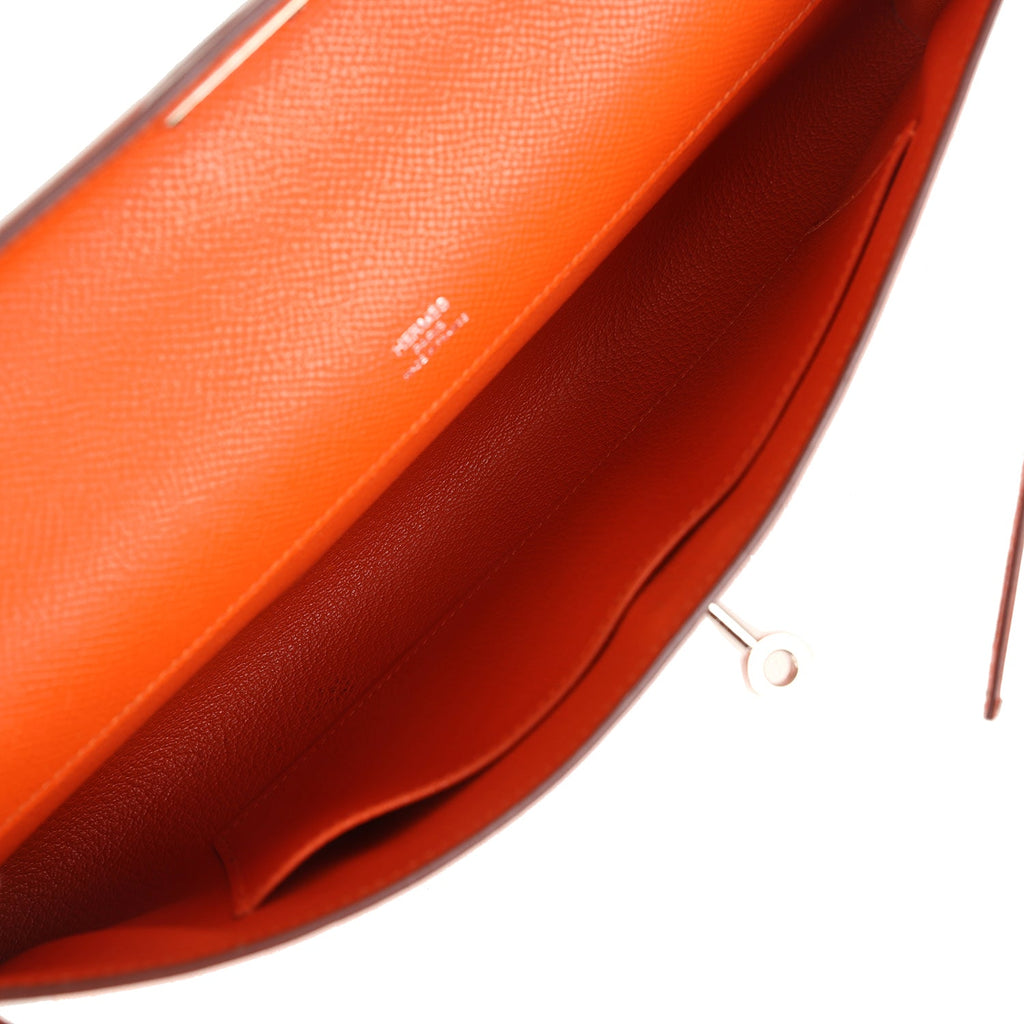 Pre-owned Hermes Kelly Cut Feu Epsom Palladium Hardware