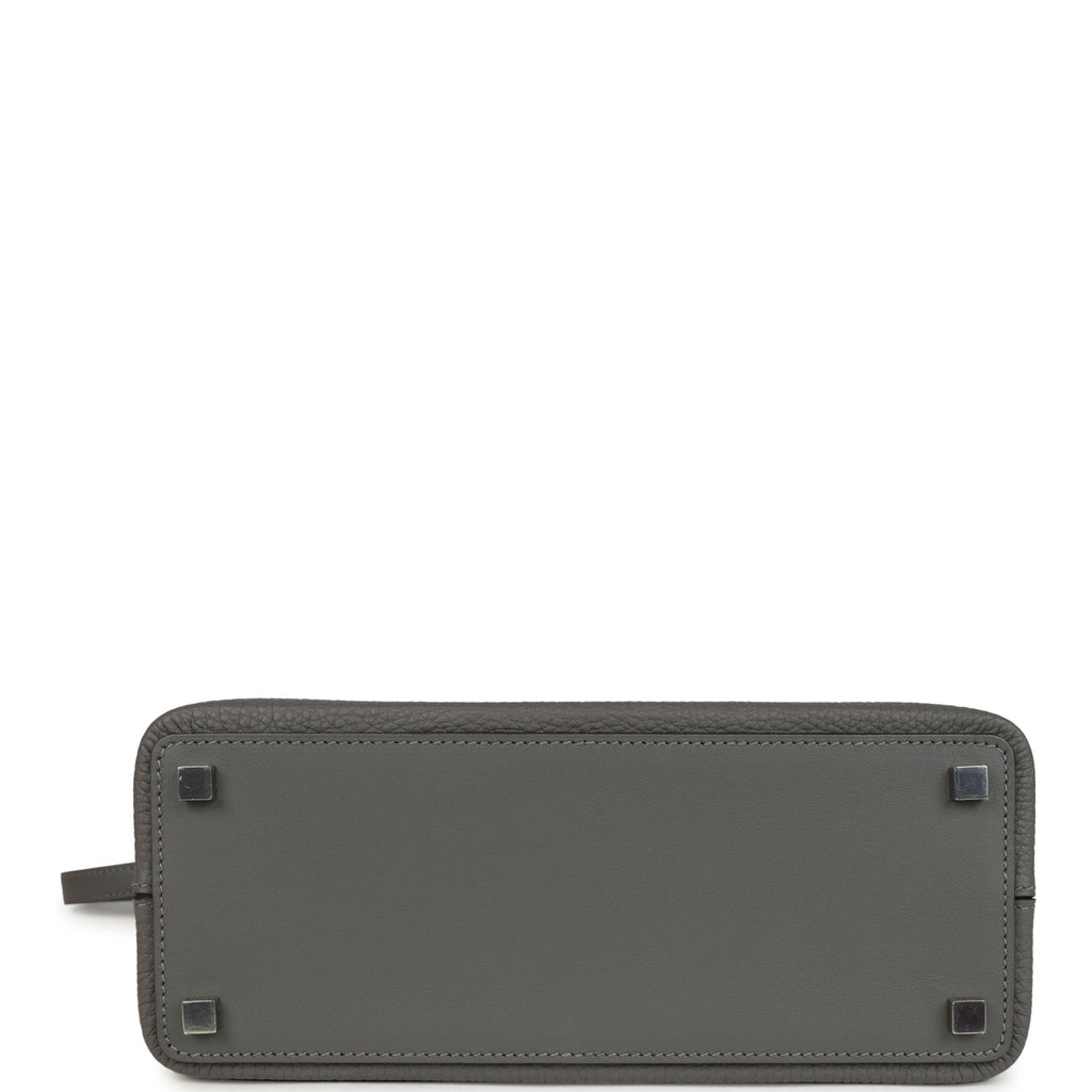 Hermes Medor Bag Gris Meyer Togo and Swift Palladium Hardware