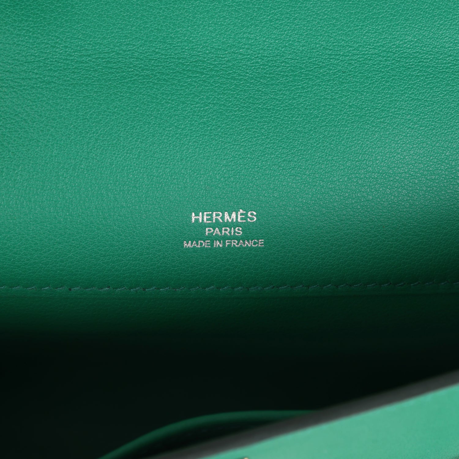 Hermes Kelly Cut Vert Vertigo Swift Palladium Hardware
