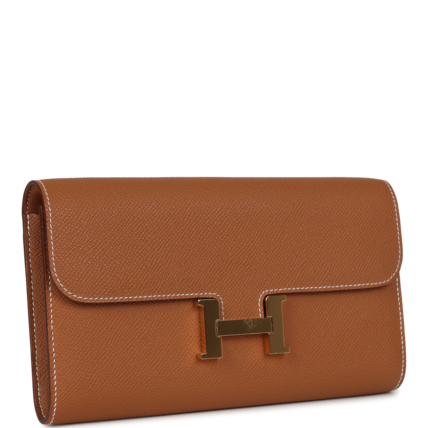 Pre-owned Hermes Constance Wallet To Go Gold Epsom Gold Hardware