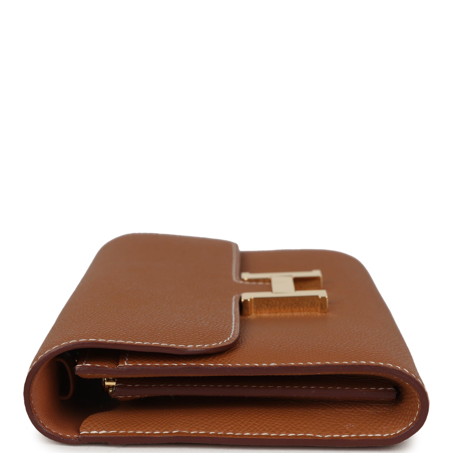 Pre-owned Hermes Constance Wallet To Go Gold Epsom Gold Hardware