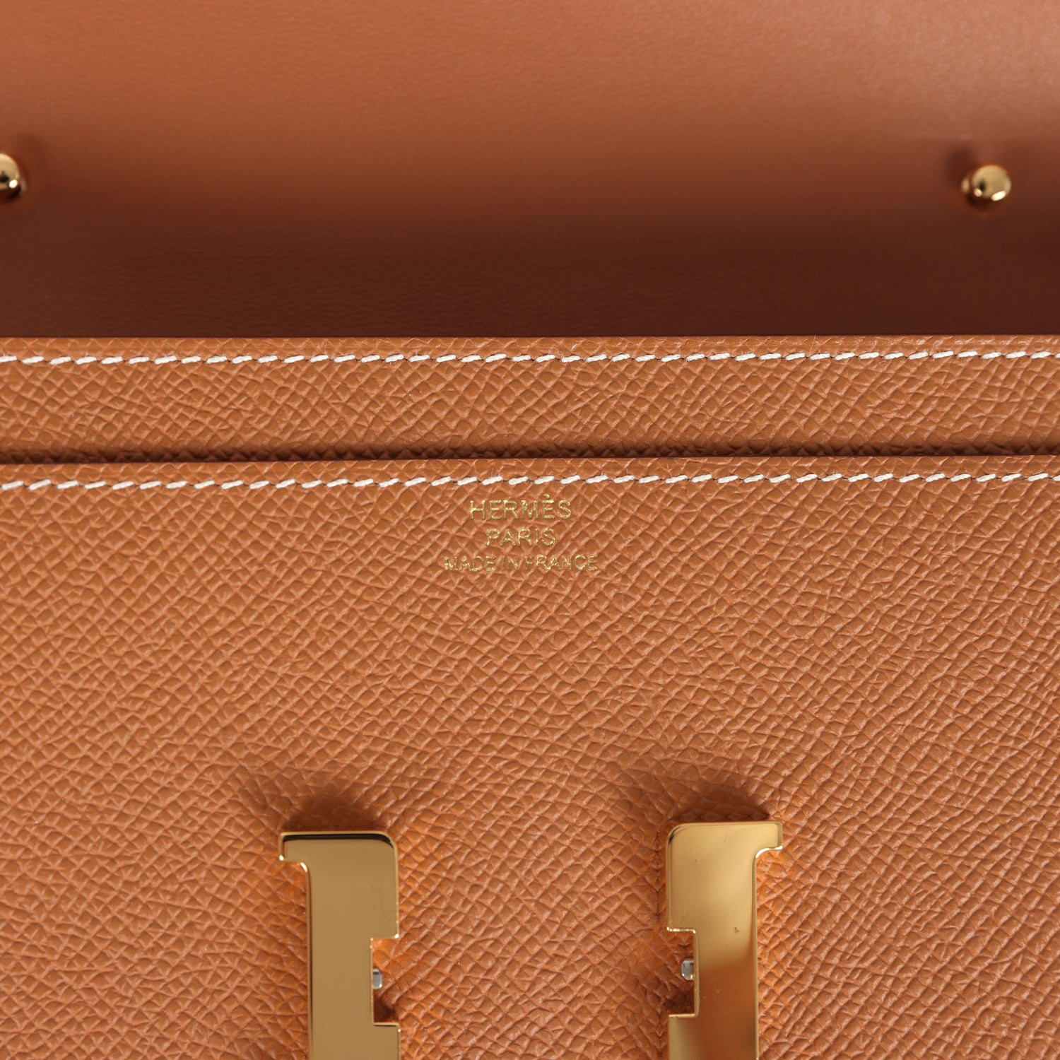 Pre-owned Hermes Constance Wallet To Go Gold Epsom Gold Hardware