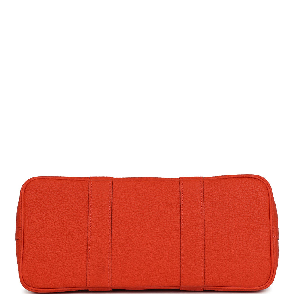 Hermes Garden Party 30 Rubis Officier Canvas and Capucine Negonda Palladium Hardware