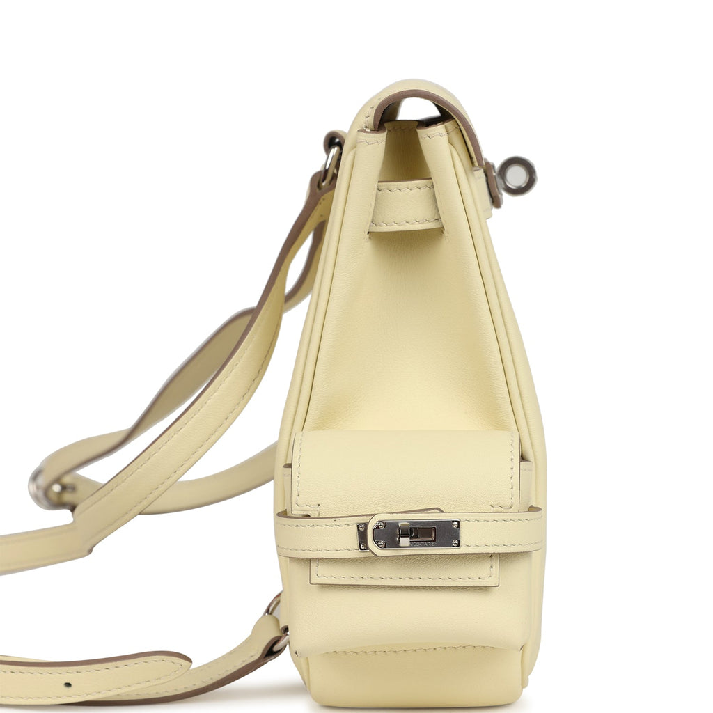 Hermes Mini Kelly Jump Backpack Jaune Milton Swift Palladium Hardware