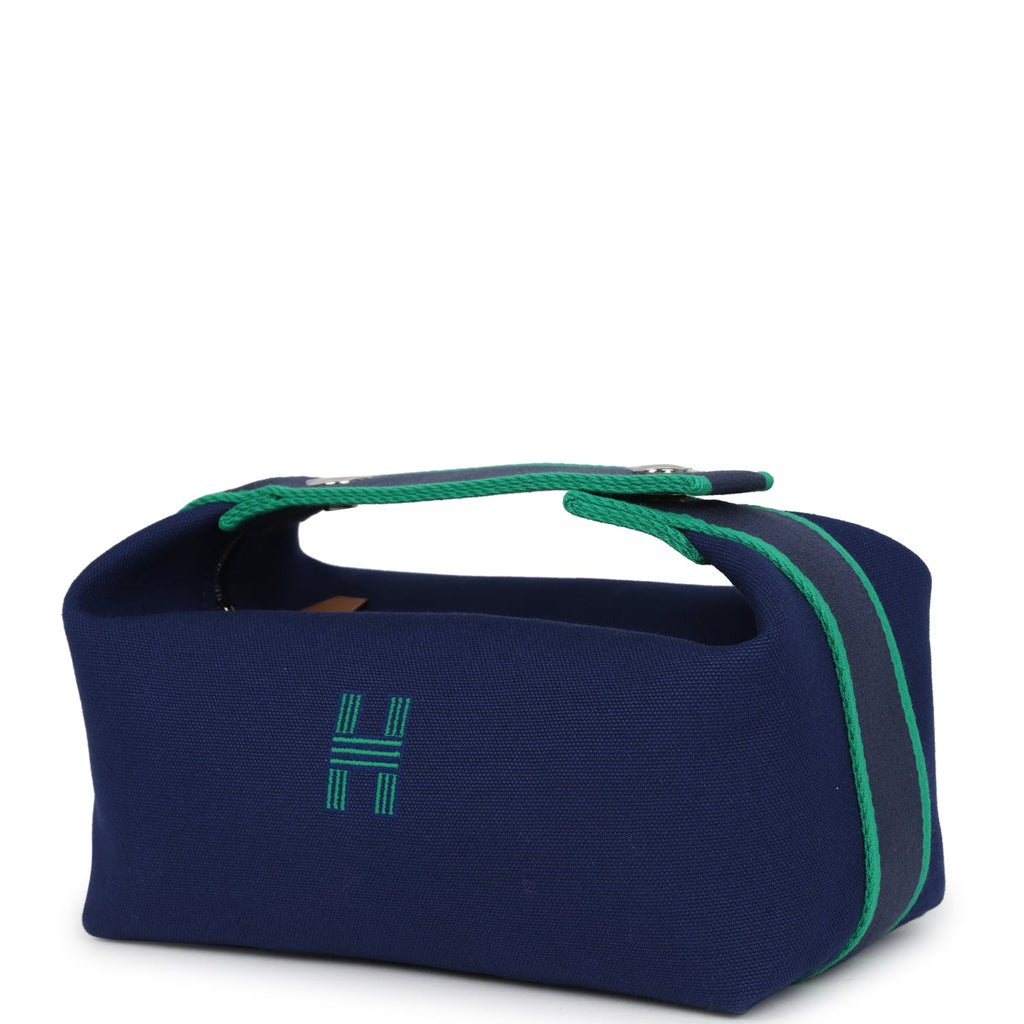 Hermes Bride-A-Brac Case PM Marine Canvas Palladium Hardware