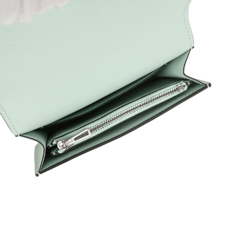 Hermes Roulis Slim Wallet Vert PepperNew Chevre Palladium Hardware