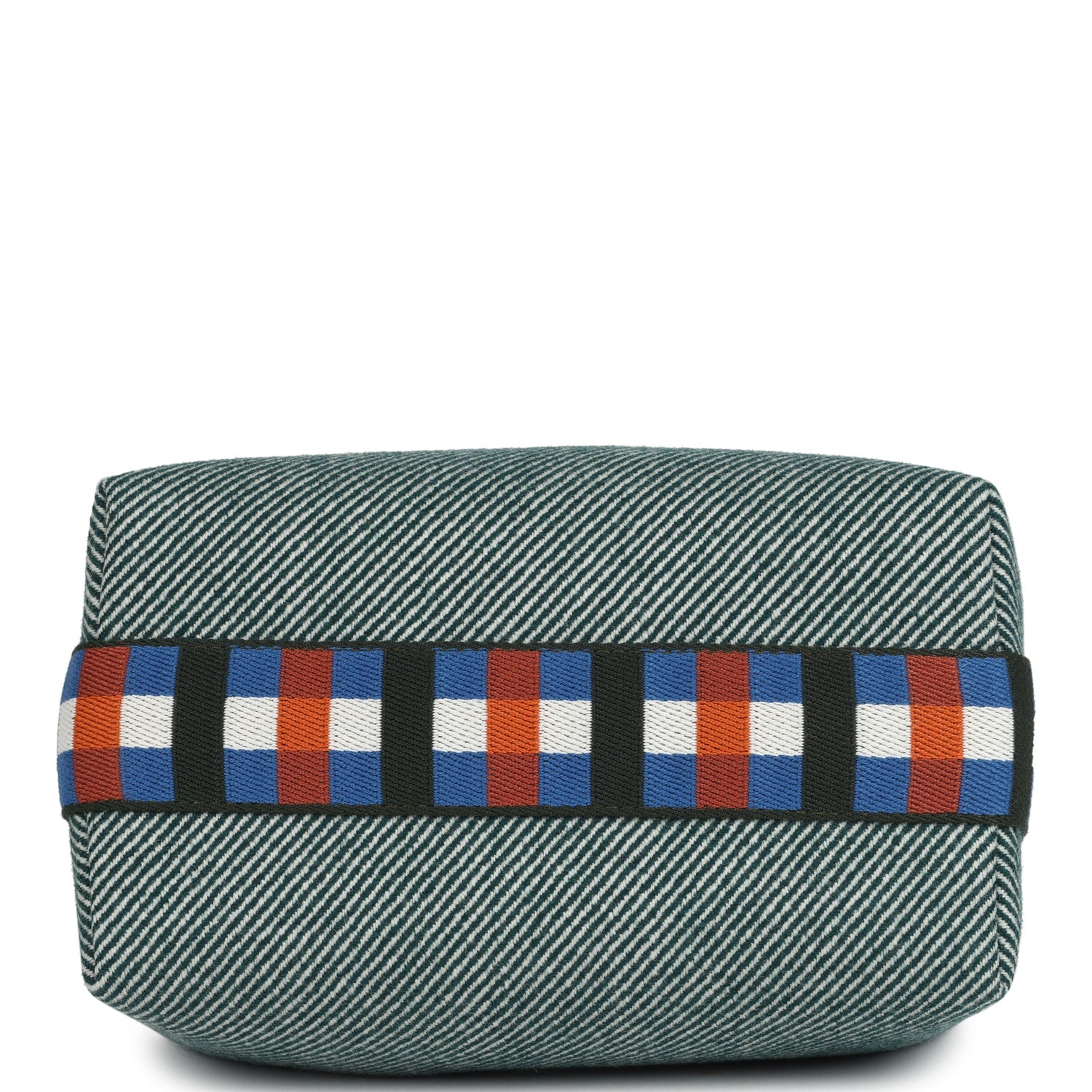 Hermes Bride-A-Brac Au Carre Case PM Vert Foret H Natte Canvas and Wool Palladium Hardware