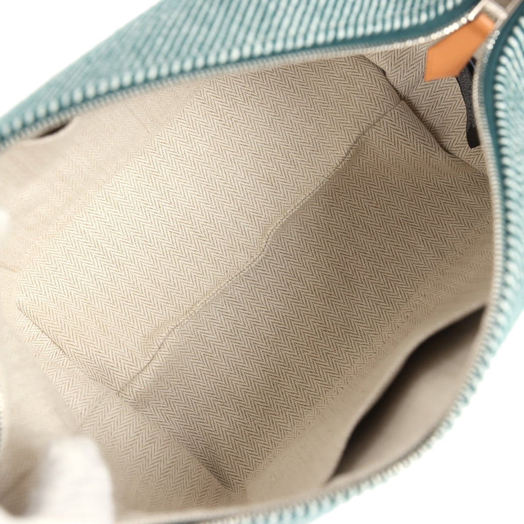 Hermes Bride-A-Brac Au Carre Case PM Vert Foret H Natte Canvas and Wool Palladium Hardware