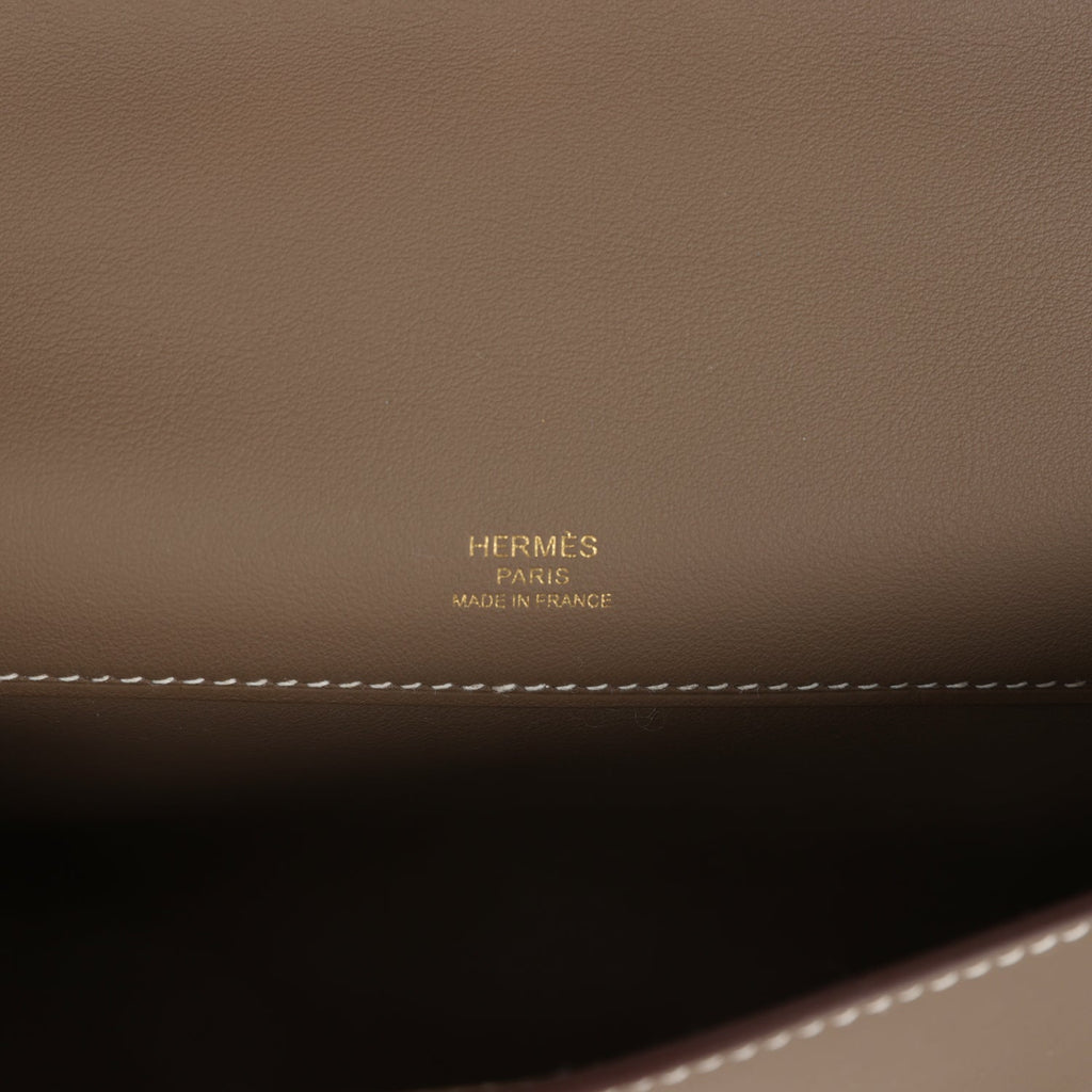 Hermes Kelly Cut Etoupe Swift Gold Hardware