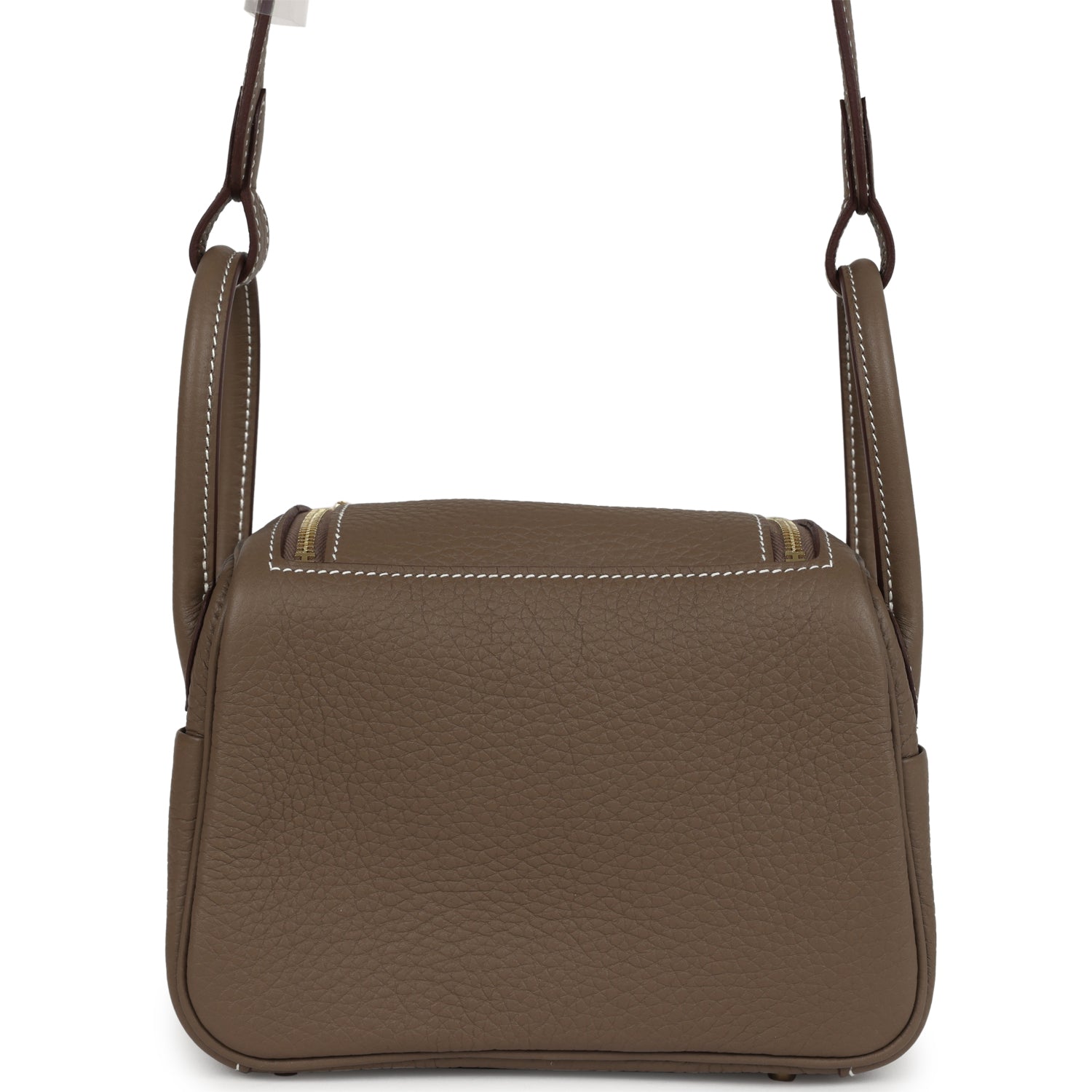 Hermes Mini Lindy II Etoupe Clemence Gold Hardware