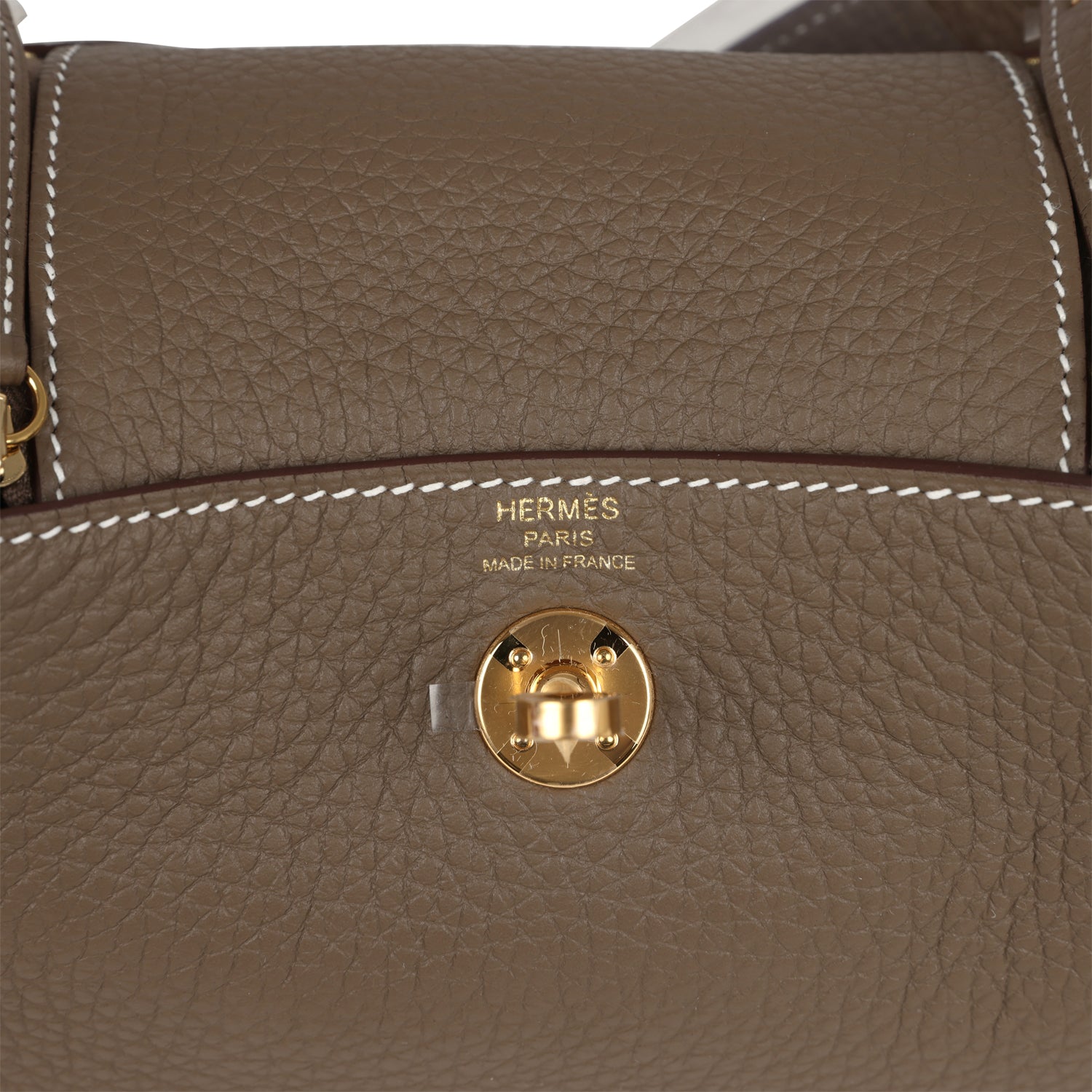 Hermes Mini Lindy II Etoupe Clemence Gold Hardware