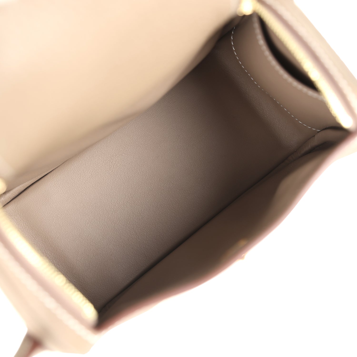 Hermes Mini Lindy II Etoupe Clemence Gold Hardware