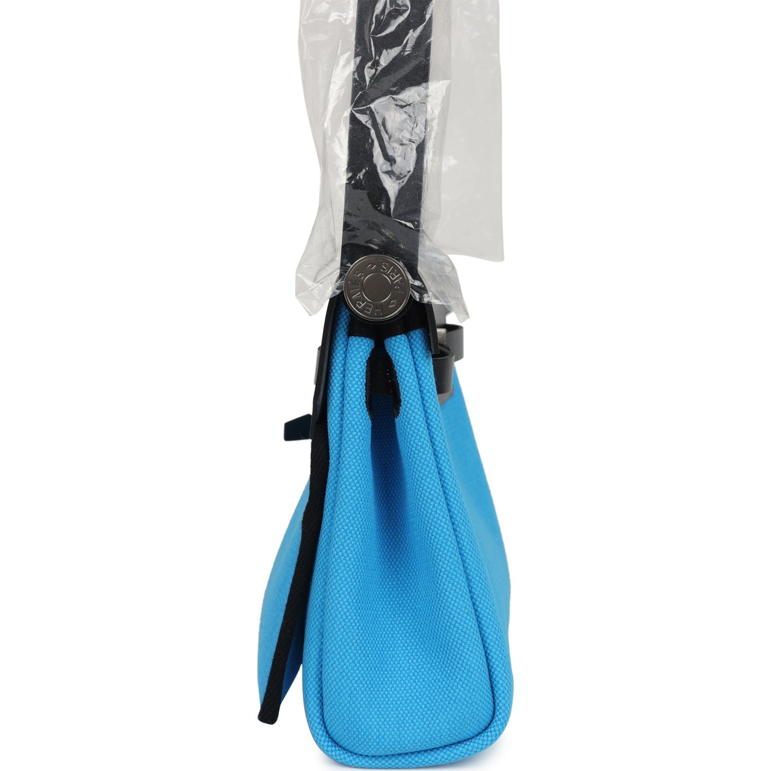 Hermes Herbag Zip 20 Mini Bleu Riviera Toile H Canvas and Black Vache Hunter Palladium Hardware
