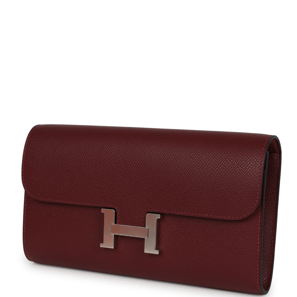 Hermes Constance Wallet To Go Rouge H Epsom Palladium Hardware