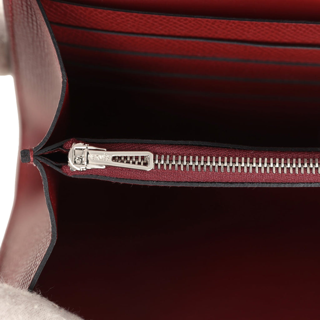 Hermes Constance Wallet To Go Rouge H Epsom Palladium Hardware