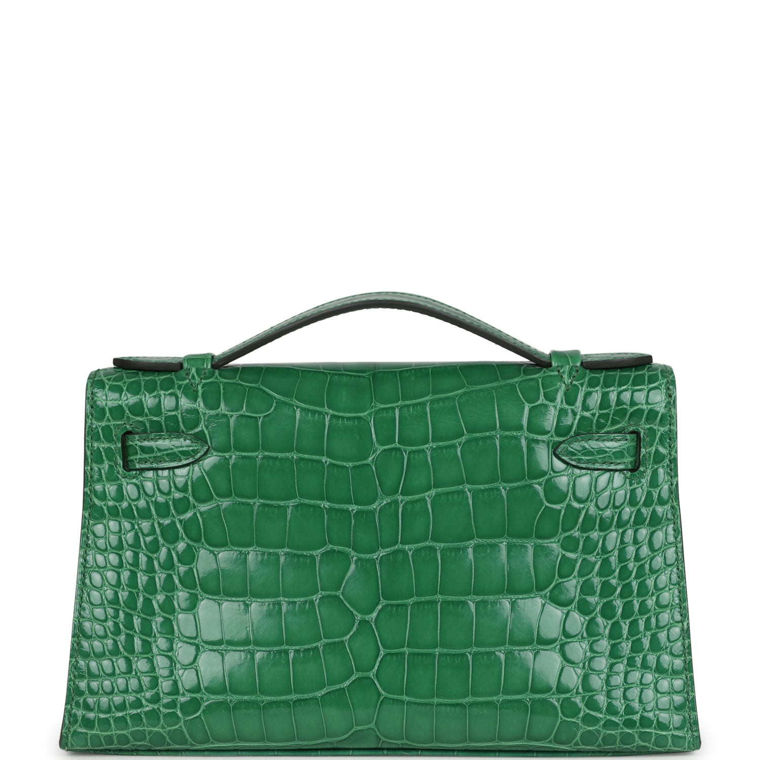 Hermes Kelly Pochette Cactus Shiny Alligator Gold Hardware
