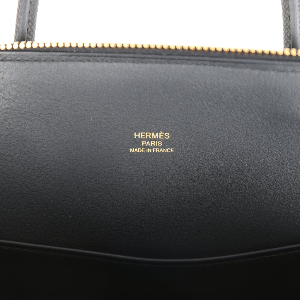 Hermes 1923 Bolide 25 Black Epsom Gold Hardware