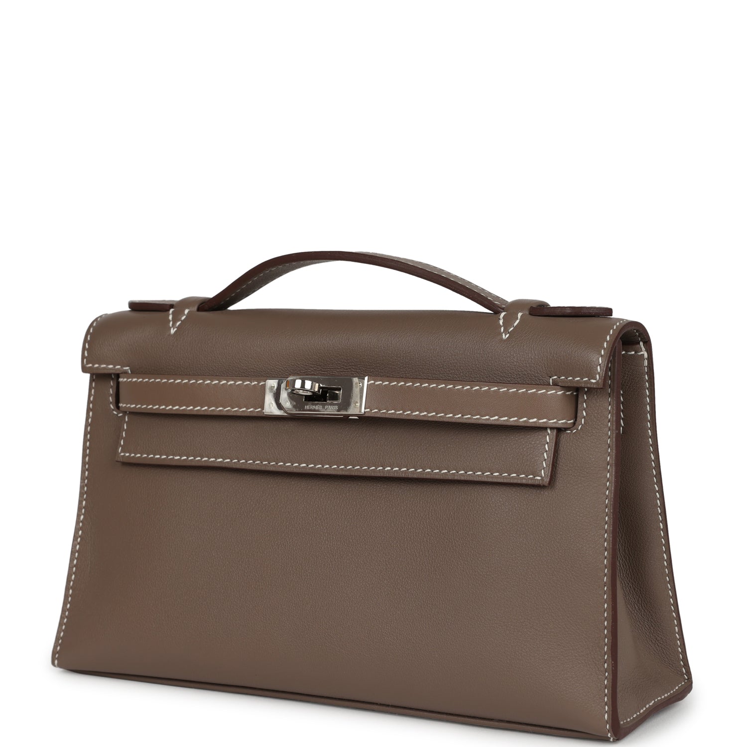 Hermes Kelly Pochette Etoupe Swift Palladium Hardware