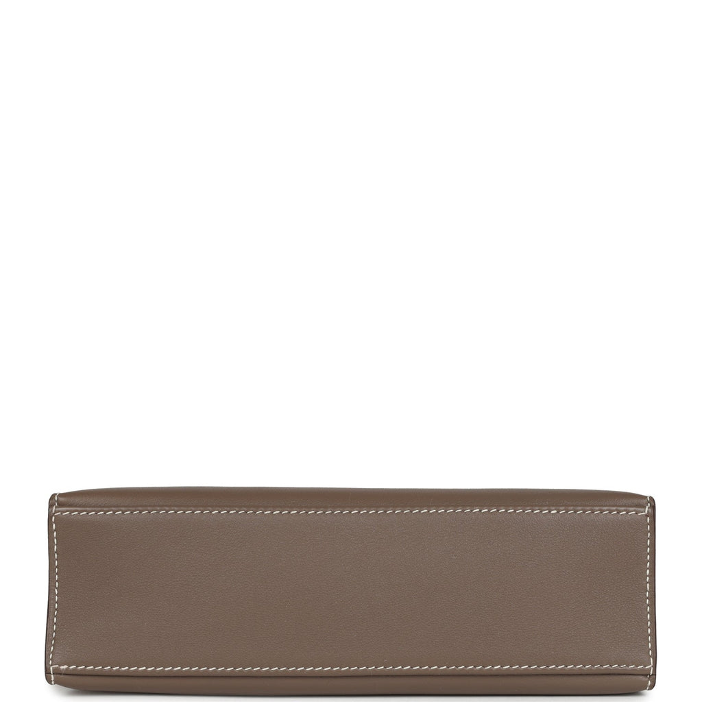 Hermes Kelly Pochette Etoupe Swift Palladium Hardware