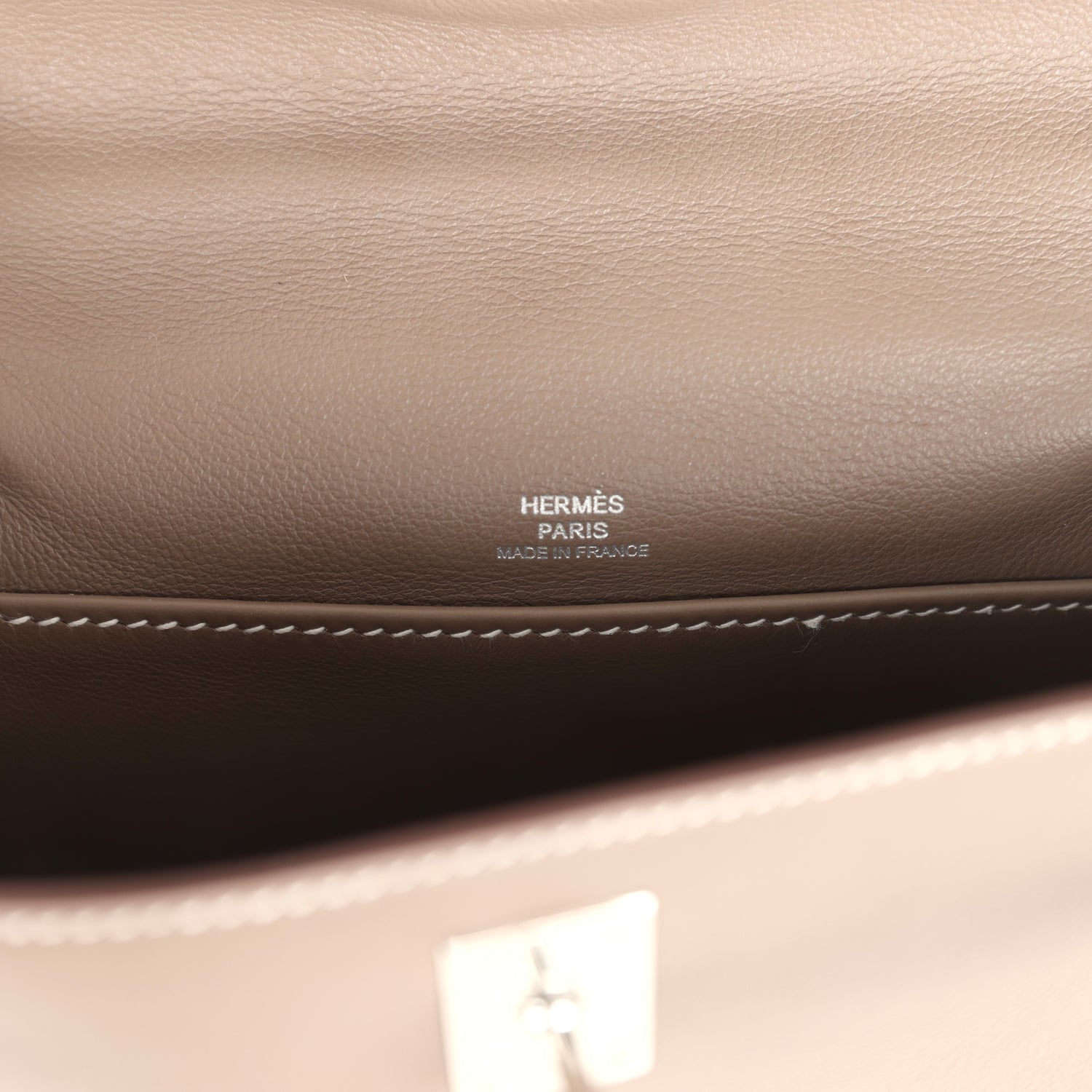 Hermes Kelly Pochette Etoupe Swift Palladium Hardware