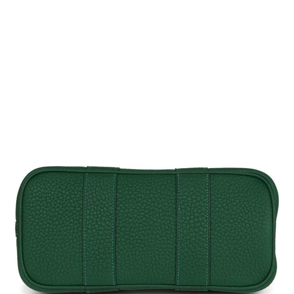 Hermes Garden Party Neo 23 Vert Moyen-Ecru Toile H Canvas and Vert Moyen Negonda Palladium Hardware