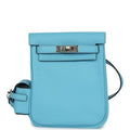 Hermes Mini Kelly Jump Backpack Celeste Swift Palladium Hardware