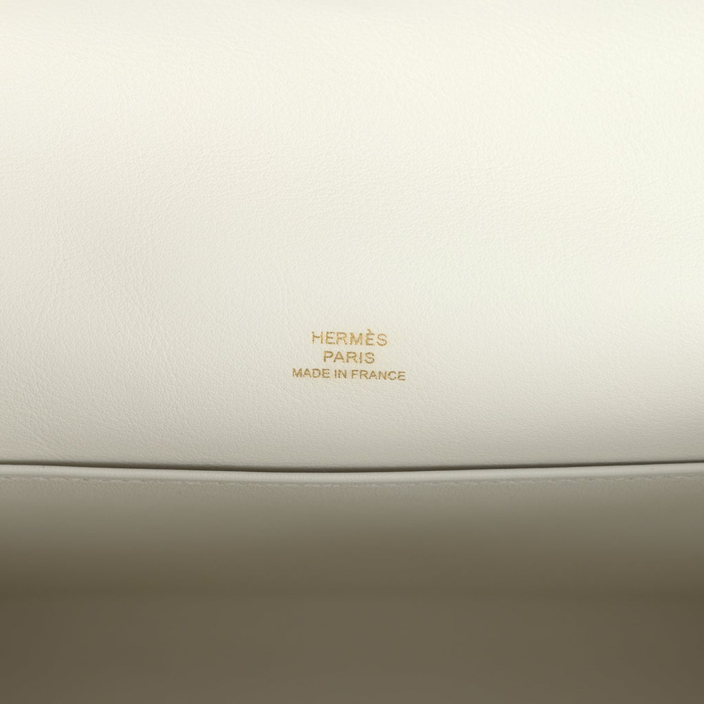 Hermes Kelly Pochette White Swift Gold Hardware