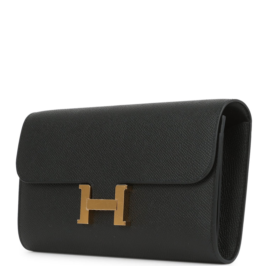 Hermes Constance Wallet To Go Black Epsom Gold Hardware