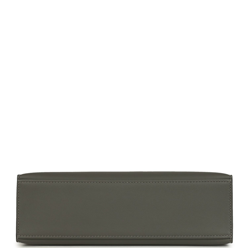Hermes Special Order (HSS) Kelly Pochette Gris Meyer Verso Swift Permabrass Hardware