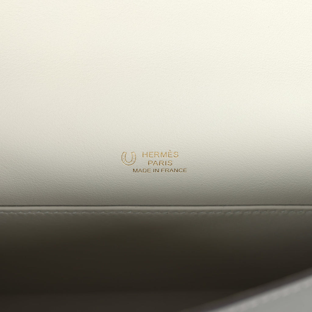 Hermes Special Order (HSS) Kelly Pochette Gris Meyer Verso Swift Permabrass Hardware