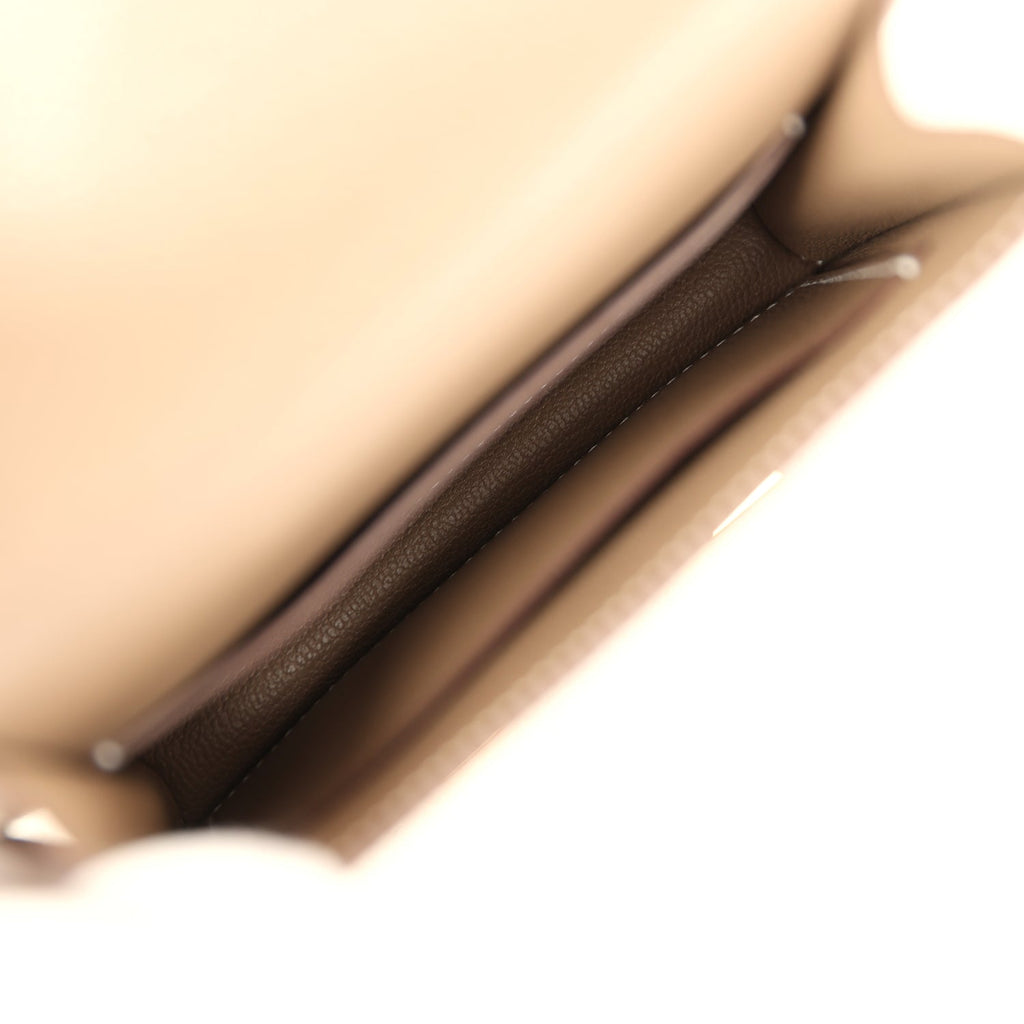Hermes Constance Slim Compact Wallet Etoupe Evercolor Gold Hardware