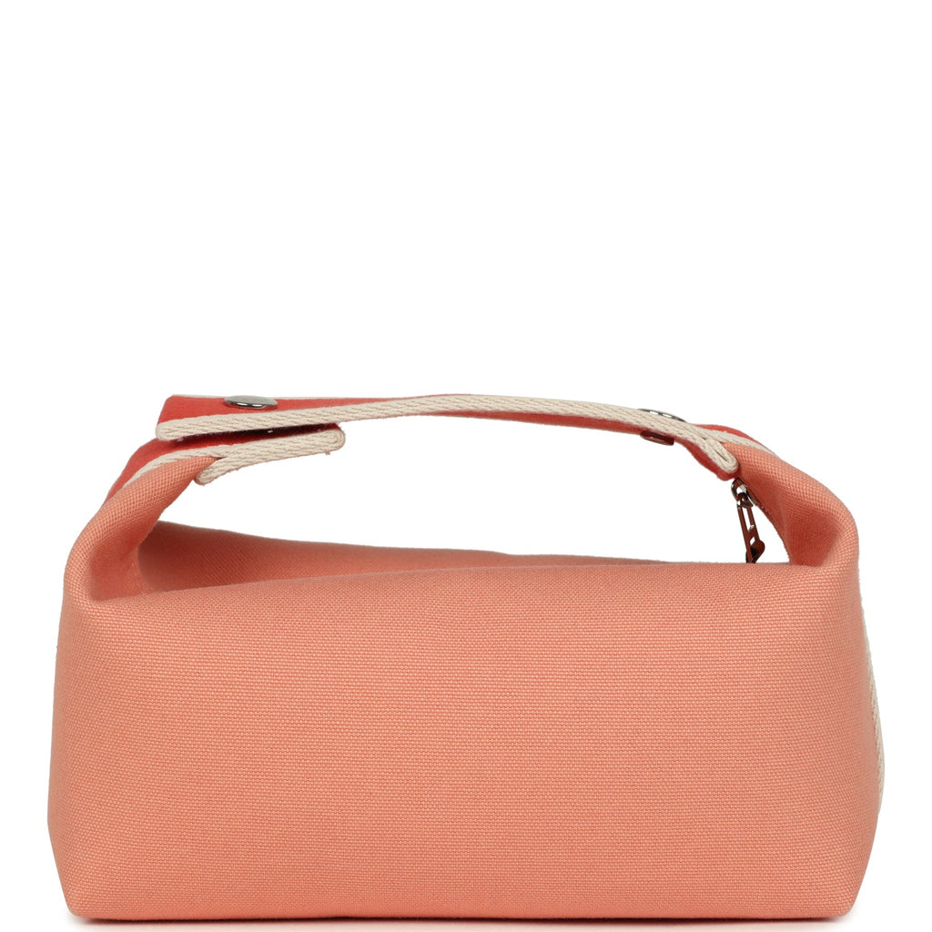 Hermes Bride A Brac Carre Case PM Goyave Canvas Palladium Hardware
