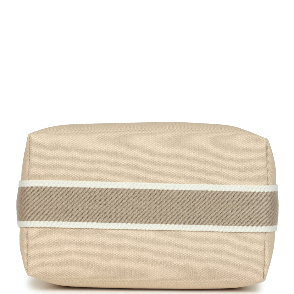 Hermes Bride-A-Brac Case PM Neutral Toile Canvas Palladium Hardware