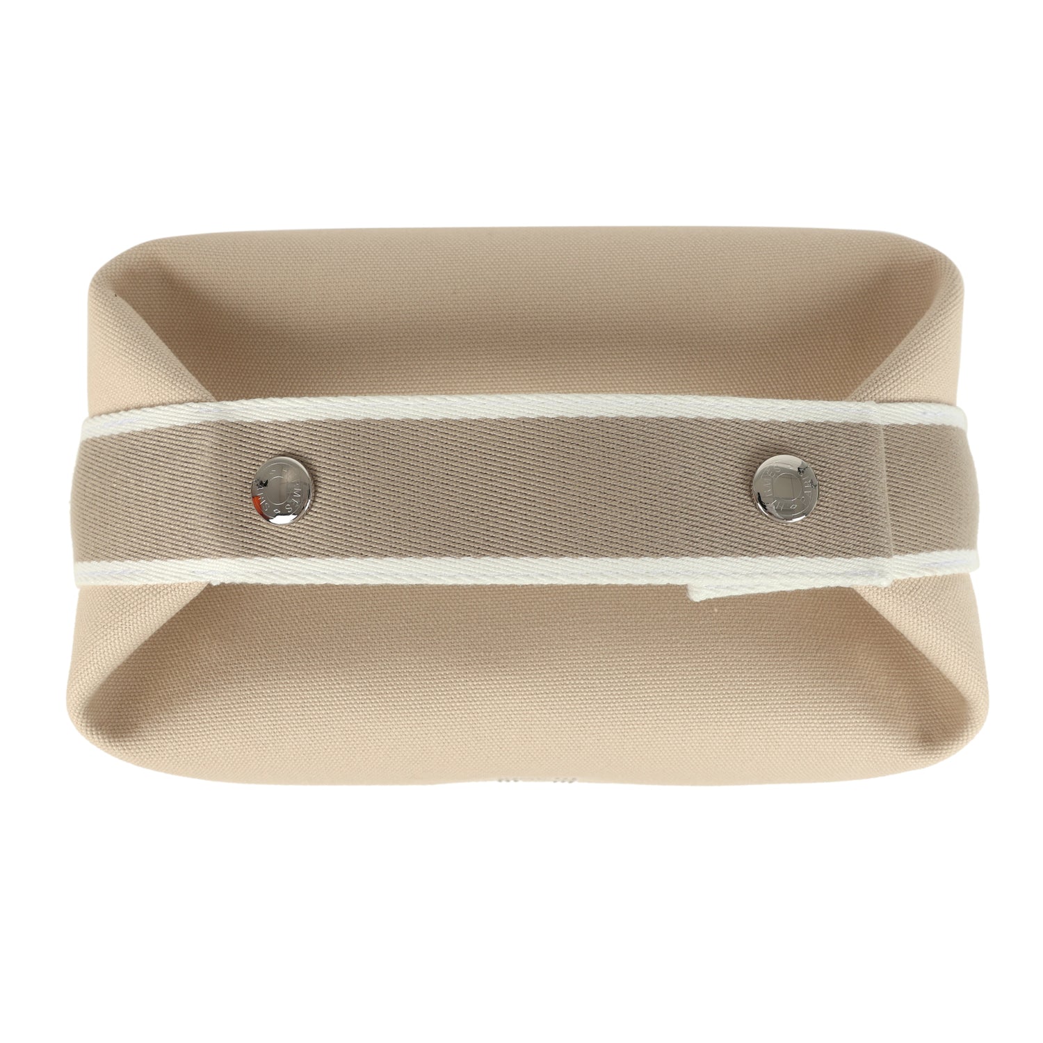 Hermes Bride-A-Brac Case PM Neutral Toile Canvas Palladium Hardware