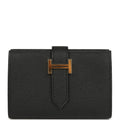 Hermes Bearn Mini Wallet Black Epsom Gold Hardware