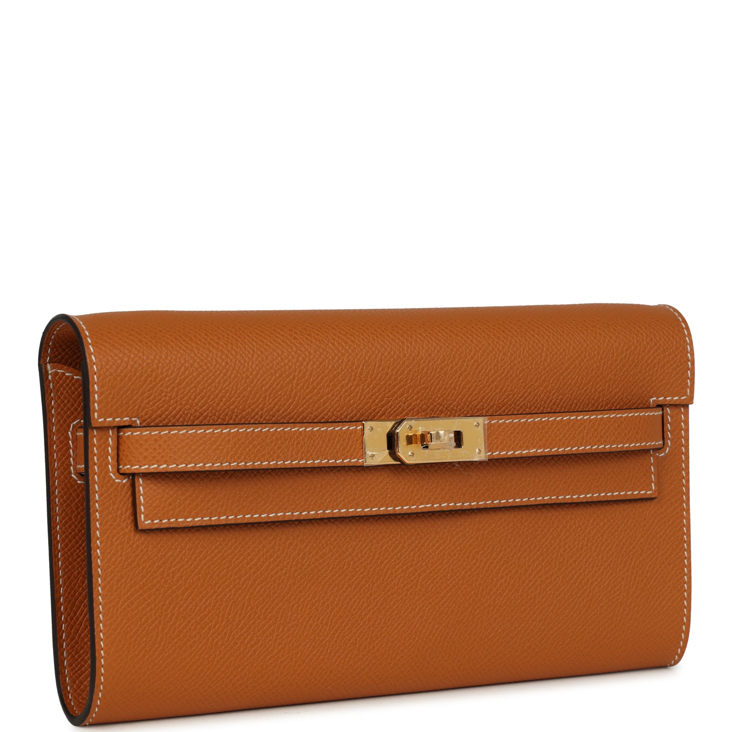 Hermes Kelly Wallet To Go Toffee Epsom Gold Hardware