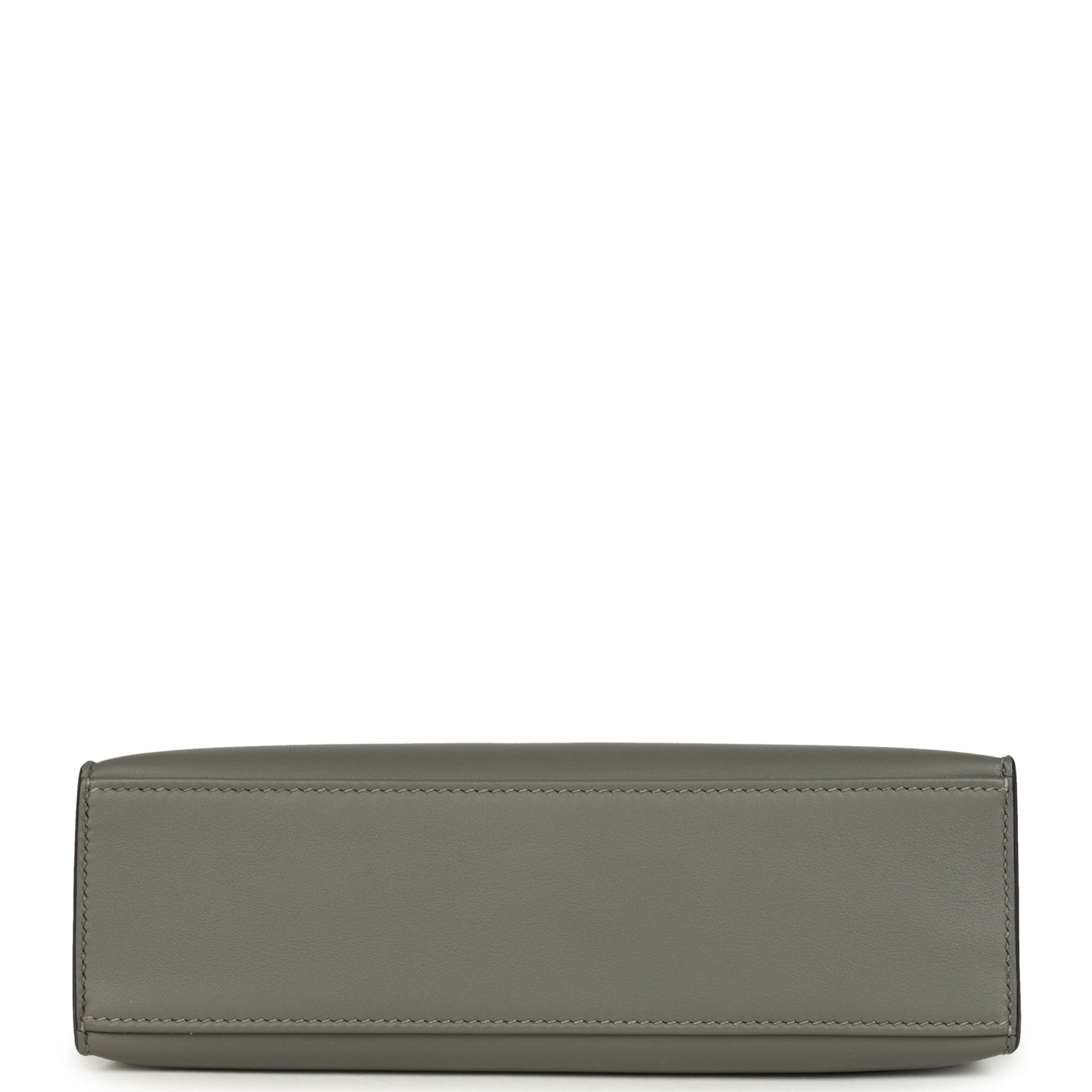 Pre-owned Hermes Kelly Pochette Gris Meyer Swift Paladium Hardware
