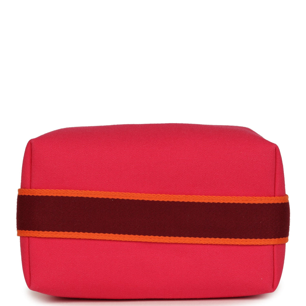 Hermes Bride A Brac Carre Case PM Hibiscus Canvas Palladium Hardware