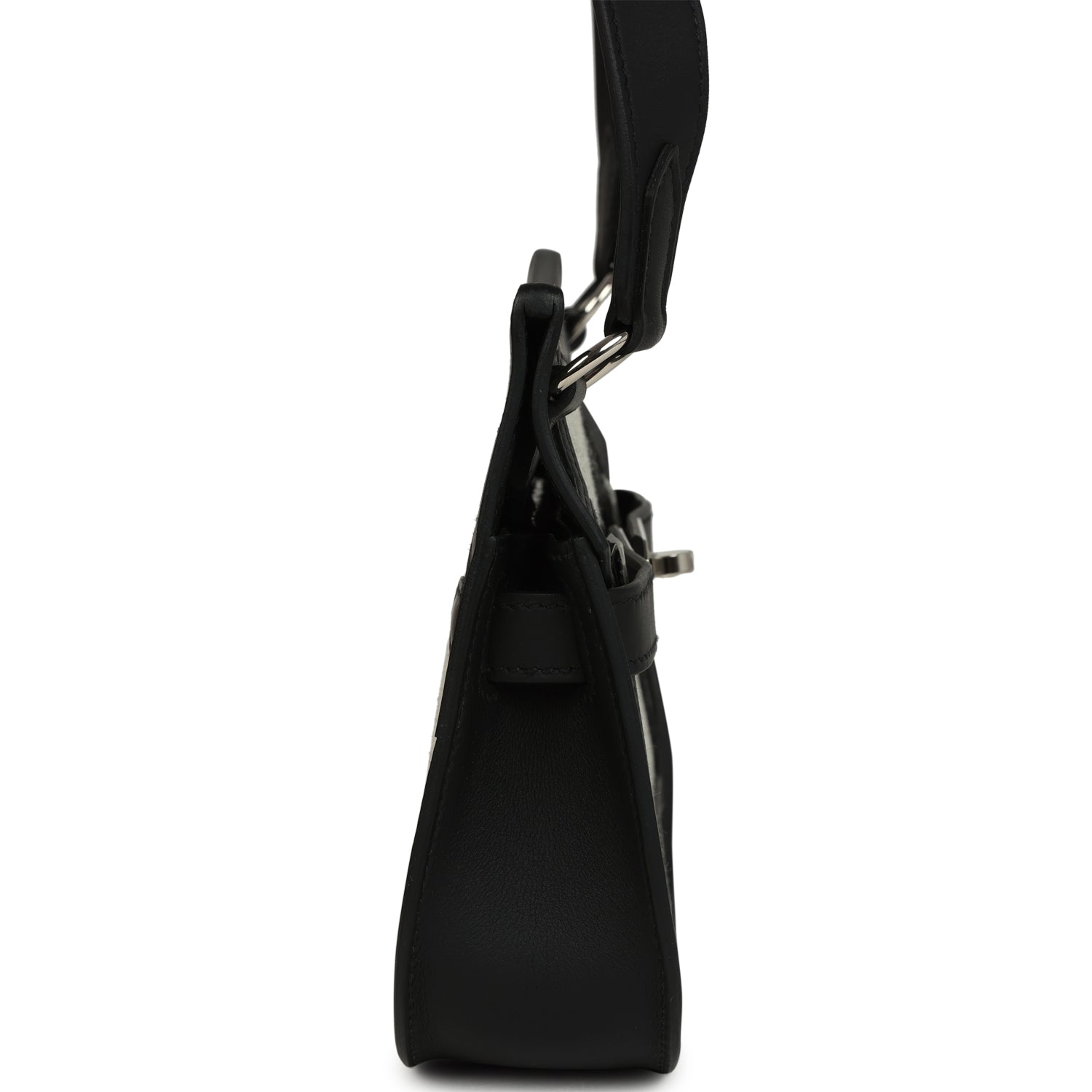 Hermes Jypsiere Mini Black and Ecru Toile H Black Swift Palladium Hardware