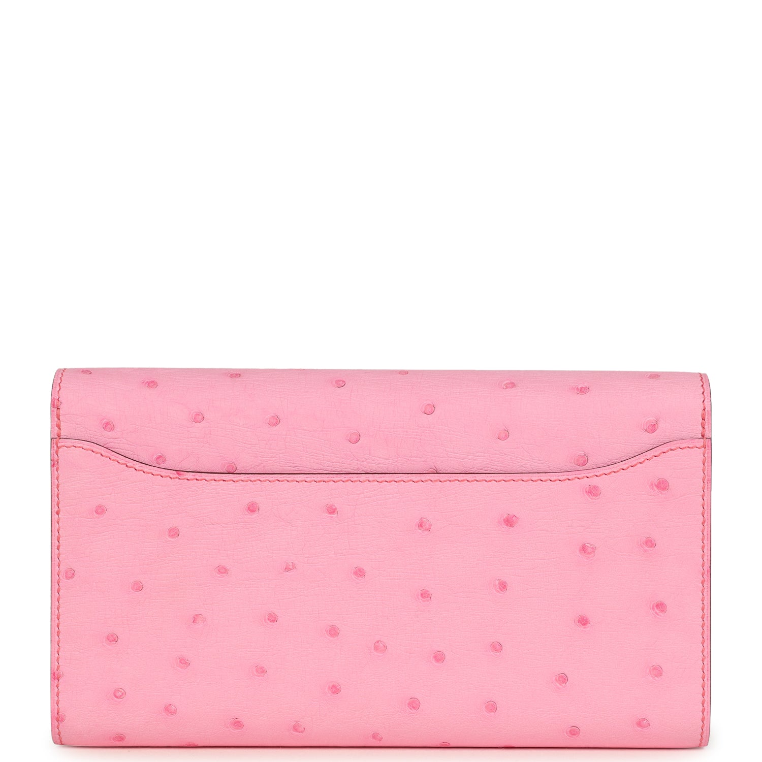 Hermes Constance To Go Wallet Bubblegum Ostrich Palladium Hardware