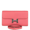 Hermes Constance Wallet To Go Rose Azalee Evercolor Palladium Hardware