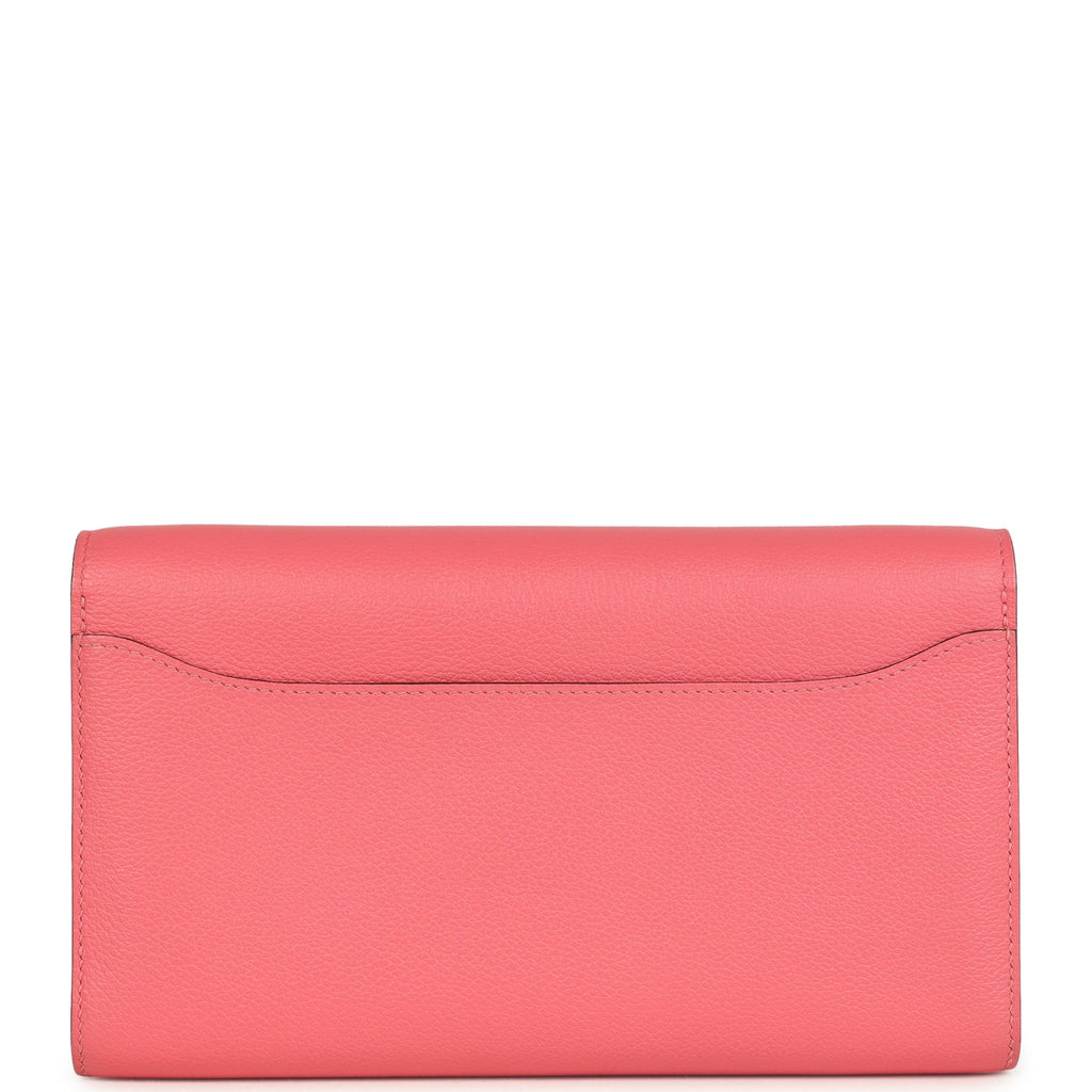 Hermes Constance Wallet To Go Rose Azalee Evercolor Palladium Hardware