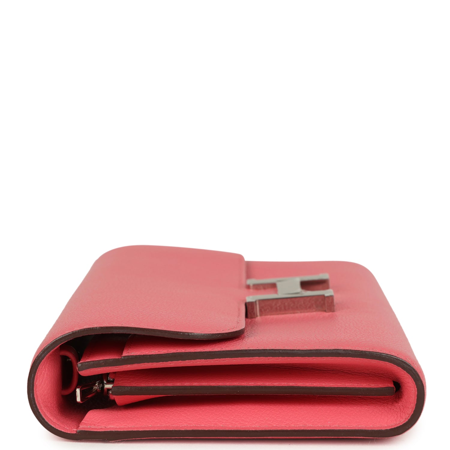 Hermes Constance Wallet To Go Rose Azalee Evercolor Palladium Hardware