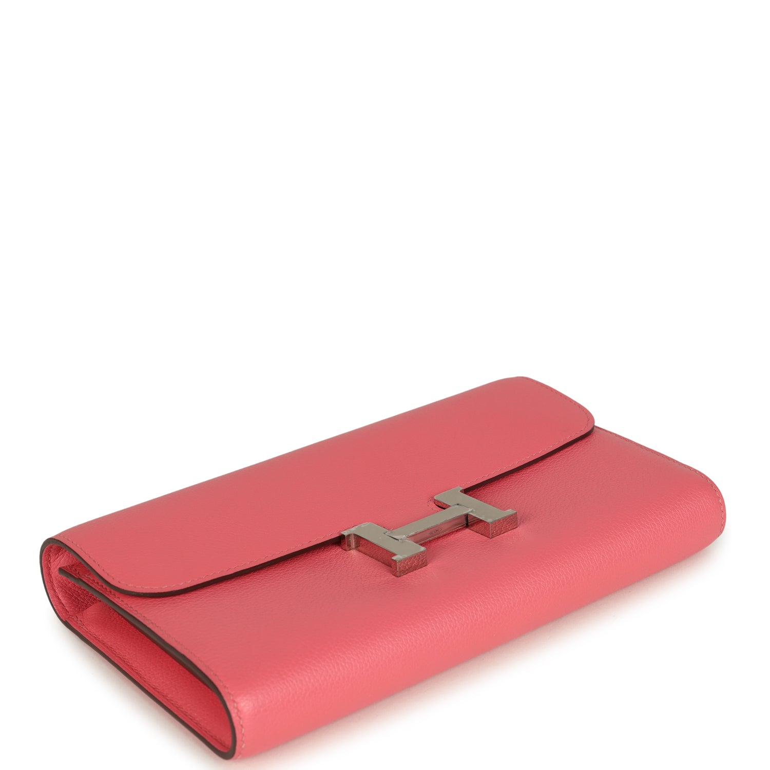 Hermes Constance Wallet To Go Rose Azalee Evercolor Palladium Hardware